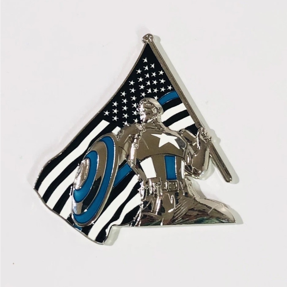 Captain America Thin Blue Line Superhero's LEO Challenge Coins Serial #064